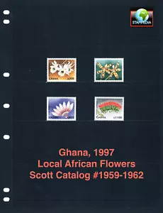 at $3.75 Scott Value - 1997 GHANA Flowers African Exotic CV MNH NH UMM - Picture 1 of 4