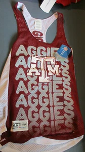 NWT! SECTION 101 WOMENS REVERSIBLE TEXAS A&M AGGIES T BACK JERSEY XS - Picture 1 of 2