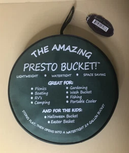 The Amazing Presto Bucket Green/White Foldable & Portable 10 inches Deep NWT - Picture 1 of 6