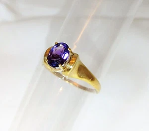 Anillo de amatista anillo de oro 1,2 ct atemporal hermosa pieza 333 = 8 kt oro talla 59 - Imagen 1 de 14