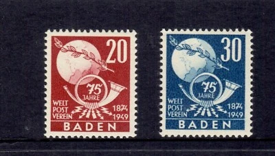 GERMANY Baden 1949 UPU set MNH - Image 1 of 2