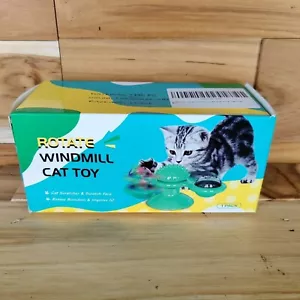Rotate Windmill Cat Pet Toy Face Scratcher Kittens Cats Suction Bottom - IQ A8 - Picture 1 of 5