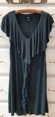 Vestido Mossimo Talla S Sin Mangas Sin Mangas Cuello en V Fluido Volantes Escote/Ajuste Dk Teal Boho Foto 1 de 4