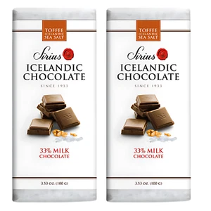 Nói Síríus Toffee Sea Salt Milk Chocolate 2 Bars Icelandic Candy Premium Import - Picture 1 of 3