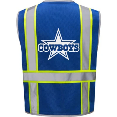 CHALECO DE TRABAJO DE SEGURIDAD PPE 🏈🦺DALLAS COWBOYS CON TIRA REFLECTANTE TALLA M/L/XL/2X-4XL Foto 1 de 4