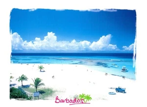 Barbados, Sandy Beach 2001 Aerial View Postcard - Picture 1 of 2