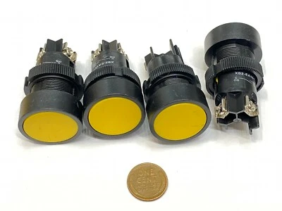 4 x Yellow Push Button Switch NO 22mm CNC round LA38-11 XB2-EA142  Momentary G2 - Image 1 of 4