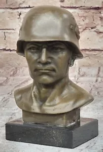 Firmato Fisher Tedesco Soldier Bronzo Marmo Scultura Statua Figura Decoro - Foto 1 di 10