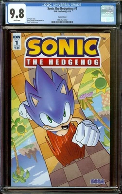 刺猬索尼克 #1 保护套 B CGC 9.8 白色 IDW 2018 - 世嘉 Genesis — 第 1/2 张图片