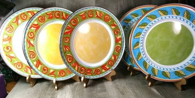 Formation Metal 9” Salad Plates Country Picnic Southwest Tuscan Sun Set of 4 - Image 1 of 4