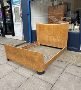 Guglielmo Ulrich Valzania Art Deco Cama King 160 Colchón Madera Burl Dormitorio Años 40 - Imagen 1 de 16