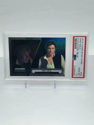 2016 Topps Star Wars Evolution 40 Han Solo Blue PSA 10 Gem Mint - Image 1 of 2