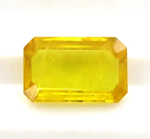 Zaffiro Giallo Naturale Certificato 12 x 7 mm Taglio Ottagonale Thailandia... - Imagen 1 de 7