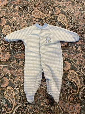 Conjunto para dormir vintage Healthtex infantil con patas blancas aplicadas oso acuático 6-9M Foto 1 de 4