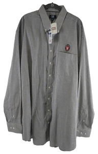 University Of Wisconsin Alumni Black Check Cutter Buck Button Down Shirt 2XT New - Picture 1 of 12