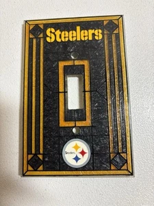 Pittsburgh Steelers Glass Light Switch Cover For Single Switch Used Great Shape - Picture 1 of 5