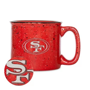 NFL Football San Francisco 49ers Speckle 12oz Laser Engraved Campfire Mug - Picture 1 of 7