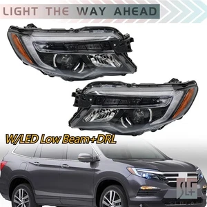 Left+Right Headlights w/LED Low Beam+DRL For Pilot ELITE 2016-18&Passport 19-21 - Picture 1 of 15