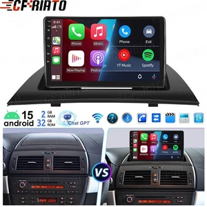 Per BMW X3 E83 2004-2010 2+32GB 9" Autoradio Android 15 Carplay GPS Navi WIFI FM - Foto 1 di 14