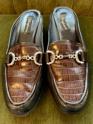 Brighton Austen Women’s Leather Shoes Mules Black/Brown Silver Slides Size 11 - Image 1 of 4