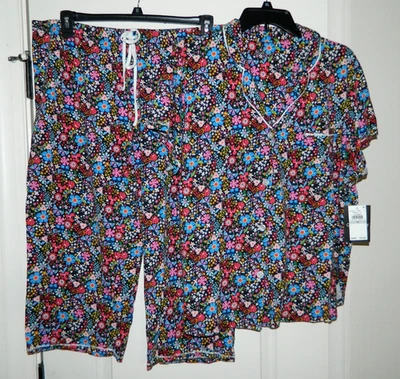 Women's Colorful Flower Pajama Top & Pant Set Size 1X-NWT - Image 1 of 4