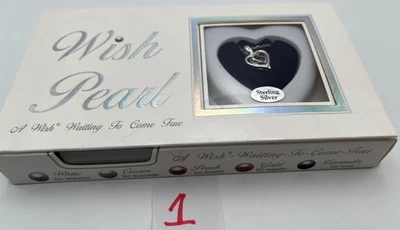 COLLAR COLGANTE CORAZÓN PERLA DESEO PLATA ESTERLINA JTV NUEVO Foto 1 de 4