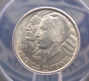 1937 "D" Commemorative *ARKANSAS* Half Dollar 50c ANACS MS64 #173 Unc BU ECC&C - Picture 1 of 5