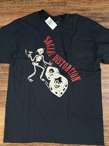 SOCIAL DISTORTION SCHWARZ KAT VINTAGE SKELETT SHIRT XL EXTRA LARGE PUNK ROCK NEU MIT ETIKETT! - Bild 1 von 8
