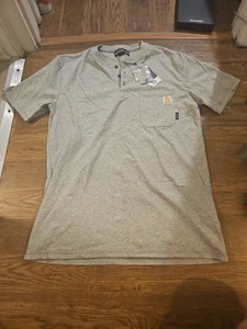 NWT Bocomal FR Henley Shirt Mens Large Gray Short Sleeve Cat 2 Flame Resistant - Picture 1 of 8