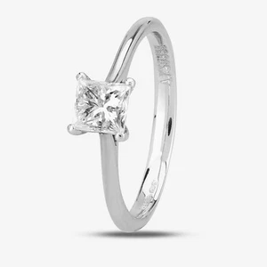 Anillo solitario de diamantes de 0,70 quilates talla princesa platino colección 1888 RI-2022 - Imagen 1 de 3