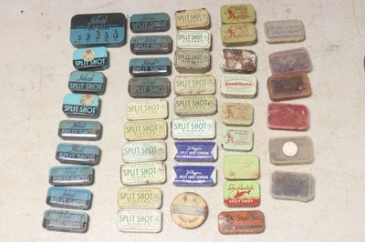 Lote de 43 latas de tiro dividido vintage ideal Pflueger Barracuda Shelby fundición Foto 1 de 4