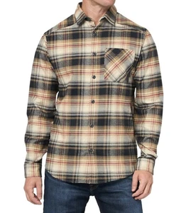 Camisa de franela Under Armour Expanse para hombre calce suelto negra tostada roja a cuadros XL NUEVA CON ETIQUETAS $70 - Imagen 1 de 3