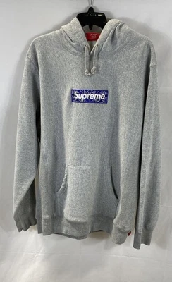 Supreme Men Gray Bandana Box Logo Hoodie Size XL - Image 1 of 4