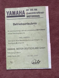 Permiso de funcionamiento Yamaha DT 125 RN 1997 - Imagen 1 de 1