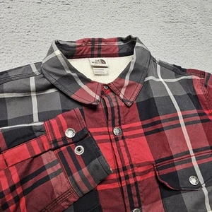 The North Face Campshire Hemd Herren Large Shacket rot schwarz kariert Sherpa Snap Up - Bild 1 von 24