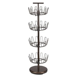2139-1 Metal Four-Tier Adjustable Revolving Shoe Rack | Holds up to 24 Pairs ... - Picture 1 of 4
