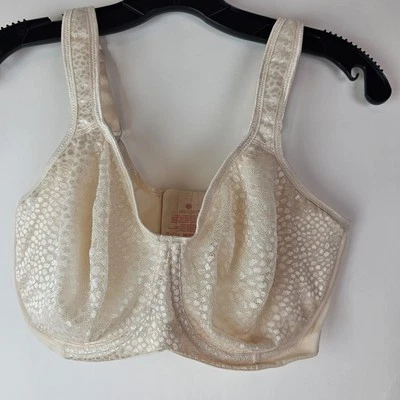 Breezies Underwire Diamond Shimmer Unlined Support Bra Champagne 36DDD A561419 - Image 1 of 4