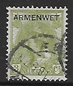 Netherlands stamps 1913 NVPH D5f Error Broken A CANC VF - Picture 1 of 1