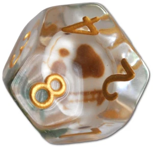 SueGao Craft d12 Transparente Halloween Calavera Verde Hierba 12 Carados Polietileno Dados D&D - Imagen 1 de 4
