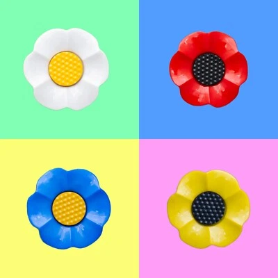 Flower Shank Buttons Sizes 18mm 21mm and 38mm Poppy  Daisy Sun  Forget-me-not - Image 1 of 4