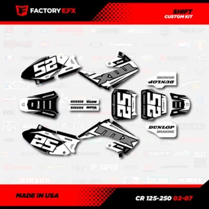 Black & Gray Shift Racing Graphics Kit fits Honda Cr125 Cr250 02-07 CR 125 250 - Picture 1 of 5
