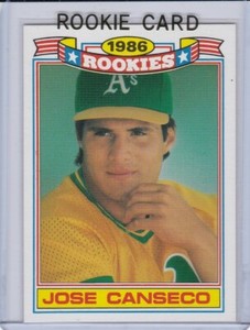 JOSE CANSECO ROOKIE CARD 1986 Topps Baseball Rookies OAKLAND A's RC