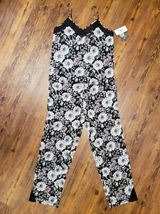 Vince Camuto Pajamas M 2piece Black botanical nwt cami and pant soft pretty - Picture 1 of 14