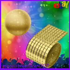 Glass Mirror Mosaic Tiles Stickers Self-Adhesive Decal Decor Craft (Gold)