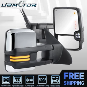 Chrome Power Fold Heated Tow Mirrors For 2008-17 Toyota Sequoia 07-21 Tundra - Foto 1 di 16