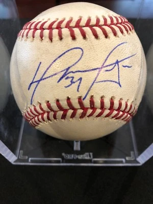 David Ortiz MLB Game Used Autographed Ball 5/16/10 Boston vs Detroit - Image 1 of 4