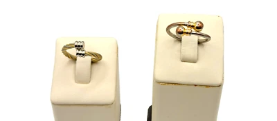 Set of 2 Artisan-Style Mixed Adjustable Gold & Silver Plated Metal Rings - Image 1 of 4