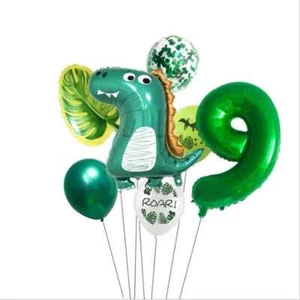 Dino Birthday 32in Big Foil Set Helium Balloons Party Supplies Dinosaur Theme - Picture 1 of 18