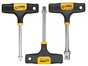 Felo 3pc 1/2, 3/8, 1/4 Drive T-Handle Socket Adapter Nut Driver Spinner Handle - Picture 1 of 4