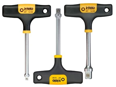 Felo 3pc 1/2, 3/8, 1/4 Drive T-Handle Socket Adapter Nut Driver Spinner Handle - Image 1 of 4